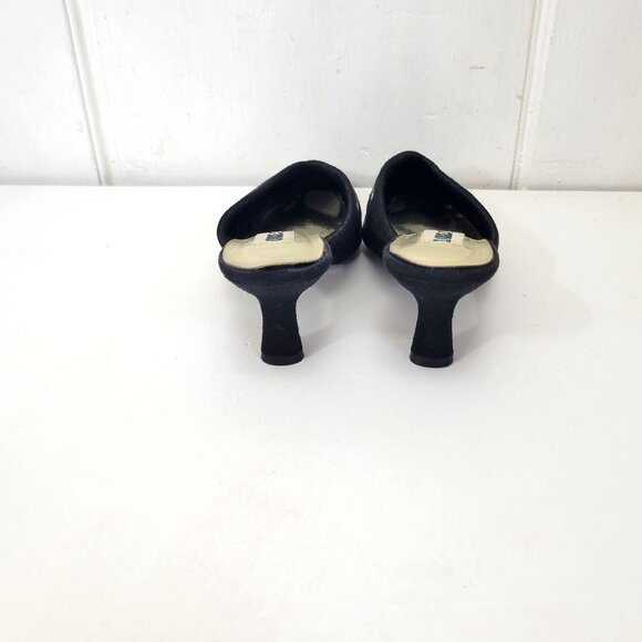 Claire Murray Provence Floral Embroidered Floral Black Mules Heels Women's Shoe - Picture 5 of 7